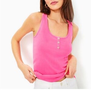 NWT Lilly Pulitzer Sera Knit Tank Top in a bright pink XL